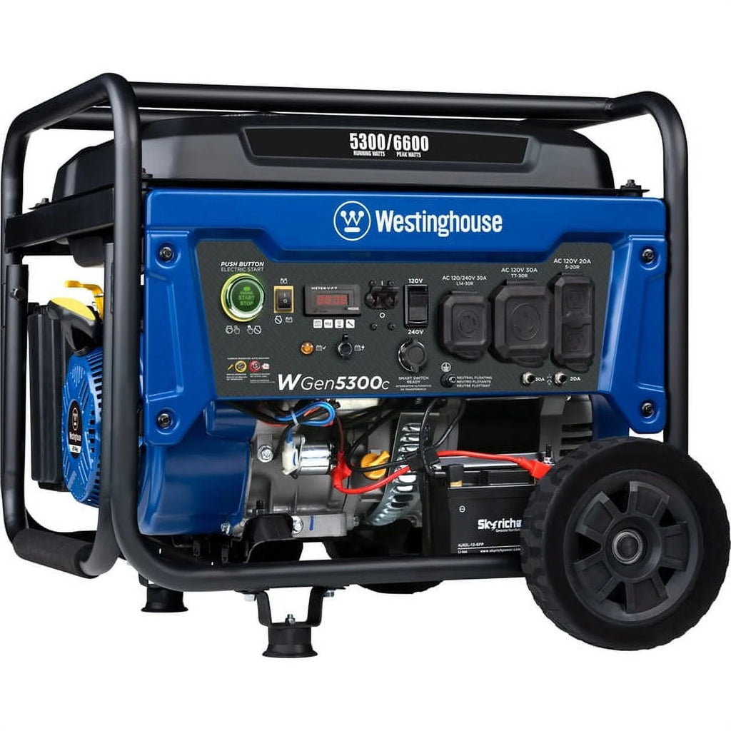 6600 Peak Watt Gas Powered Portable Generator with Remote Electric Start and CO Sensor G154733