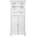 White Bathroom Linen Cabinet Drawer Storage Shelves M403