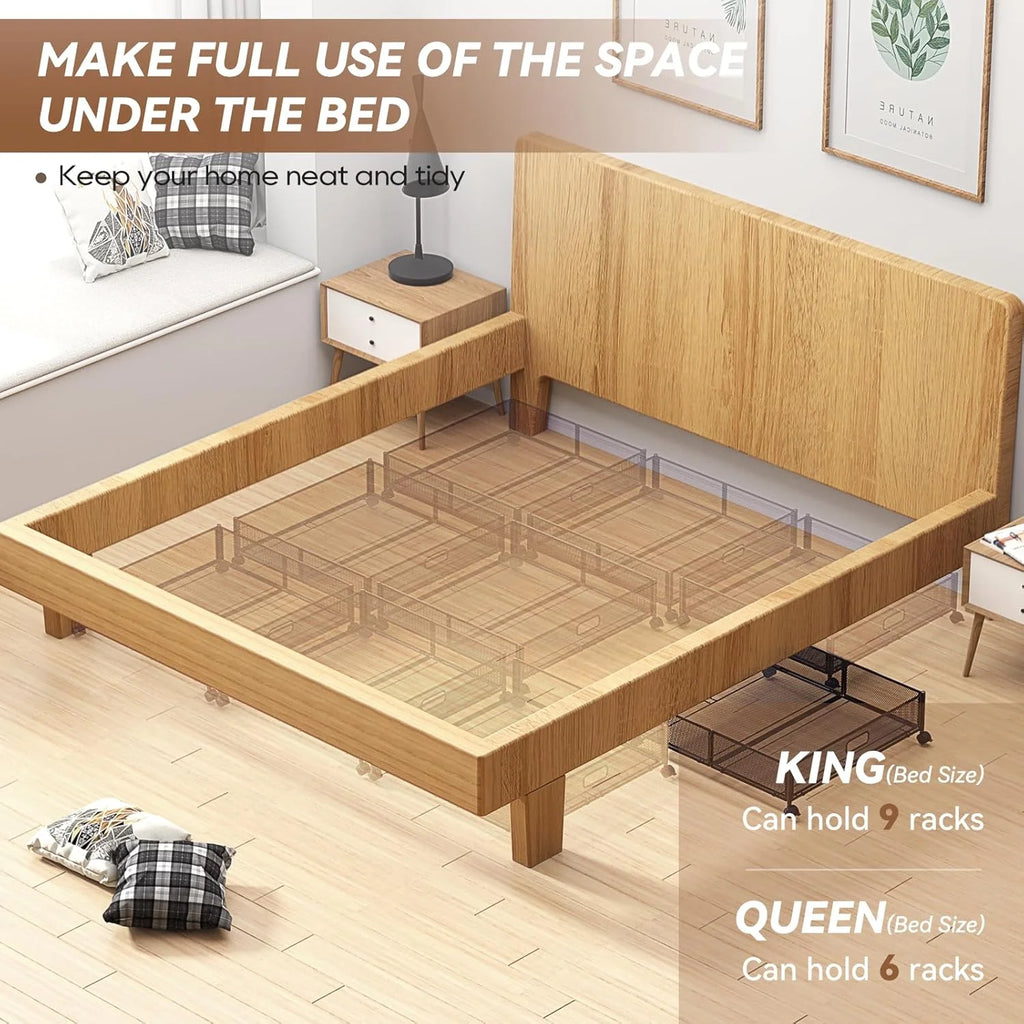 Metal Underbed Storage Containers with Wheels, 2Pack E1900