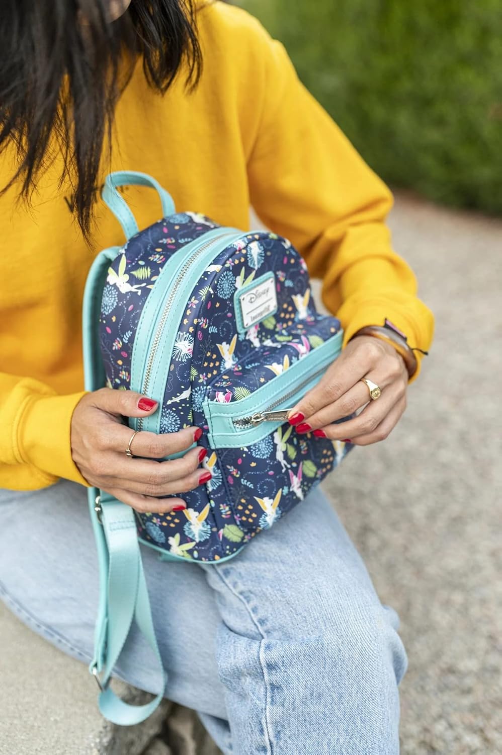Teal Glow in the Dark Allover Print Backpack Y183869