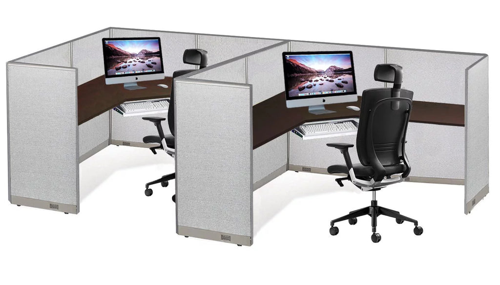 Double 2 Stations Office Cubicle P2867