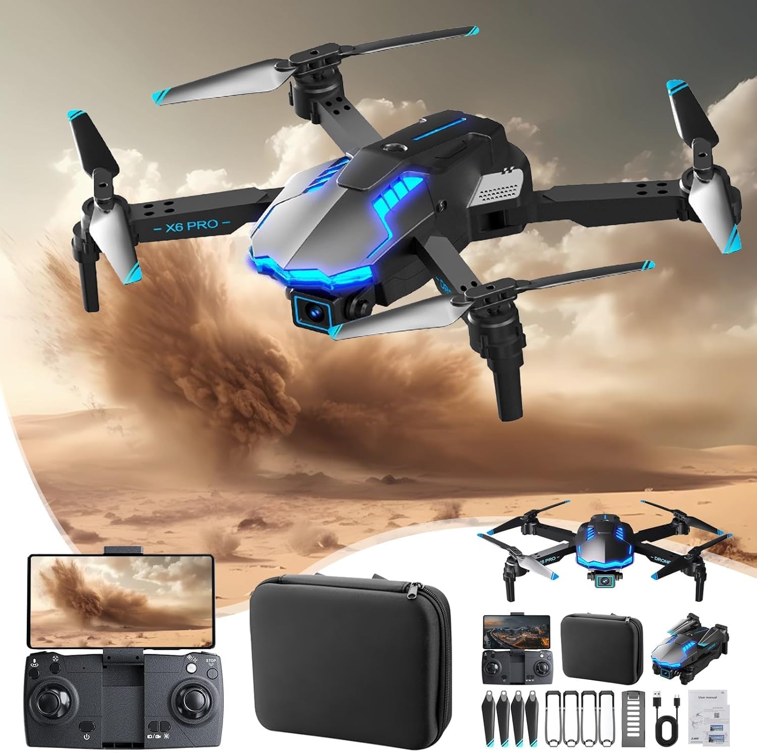 FPV Drone with 1080p HD Camera Altitude Hold Quadcopter Y53824