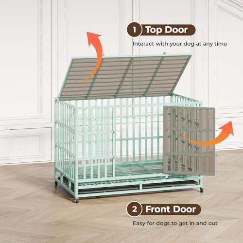48 Inch Heavy Duty Steel Dog Crate with Removable Tray I44860