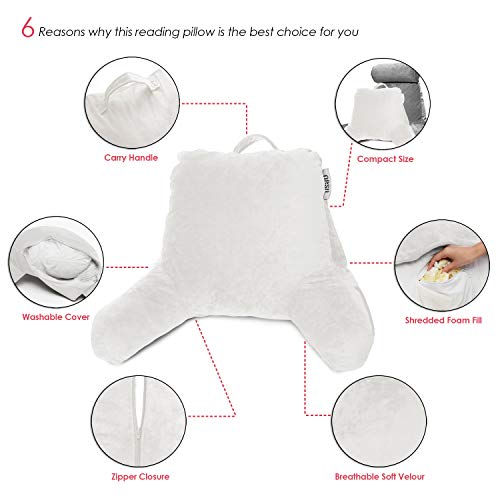 Navy Blue Shredded Memory Foam Reading Pillow with Pockets R862858