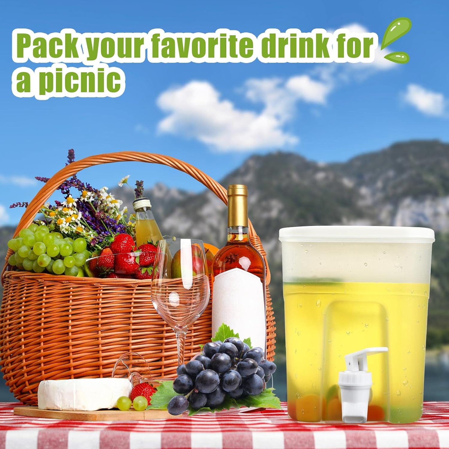 1 Gallon Plastic Drink Dispenser with Spigot and Lid, 3 Pcs O68201