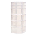 White 6-Tier Clear Plastic Storage Drawer Tower O339