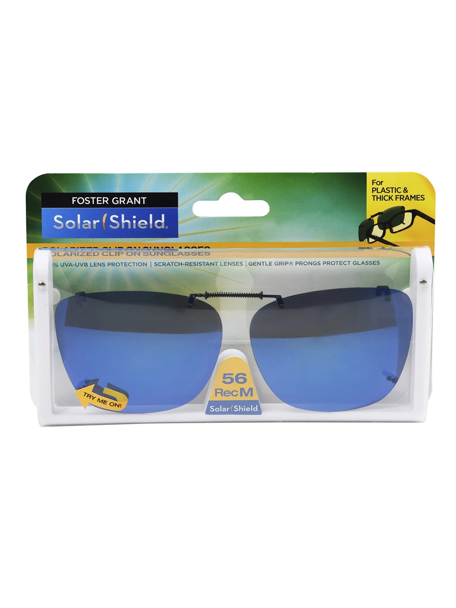Blue Rectangle Clip-On Sunglasses B851939