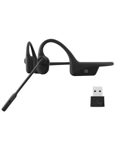 Black Wireless Bone Conduction Bluetooth Headset with Noise-Canceling Boom Microphone A848