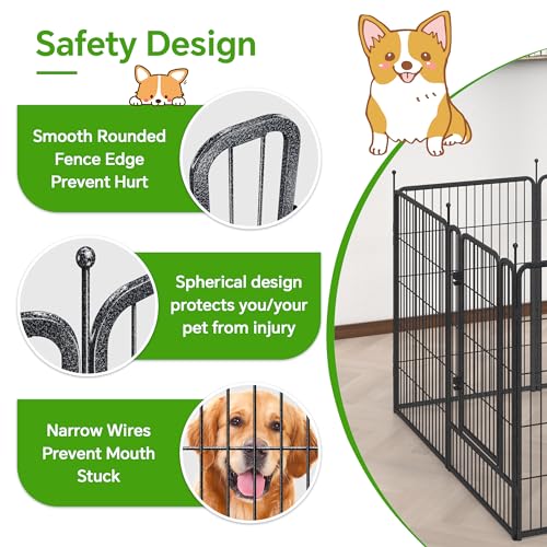 40" Height 8 Panels Portable Foldable Dog Playpen with Anti-Rust Coating X3738