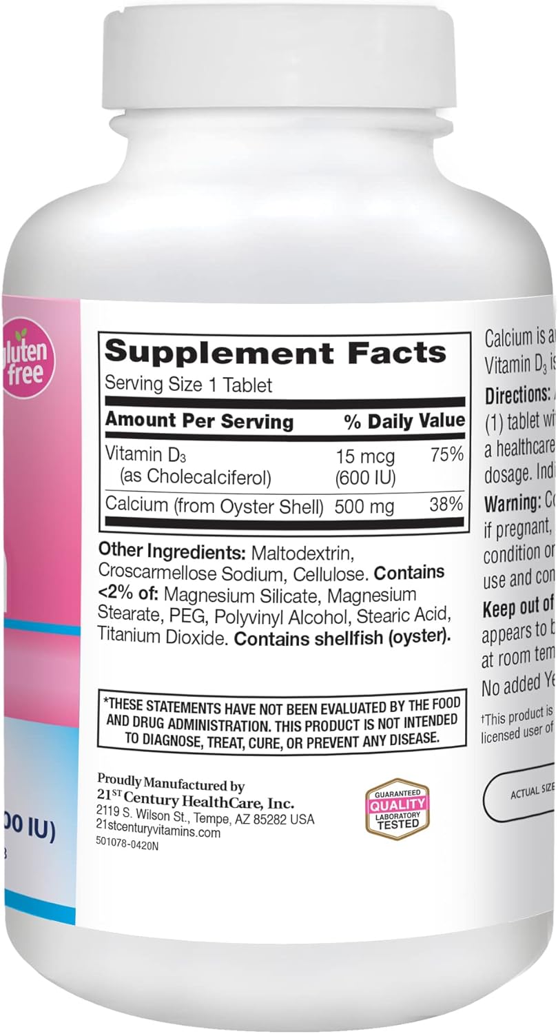 Calcium 500 Plus Extra D Caplets, 400 Count F799206