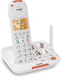 White Amplified Cordless Senior Phone with Answering Machine P141