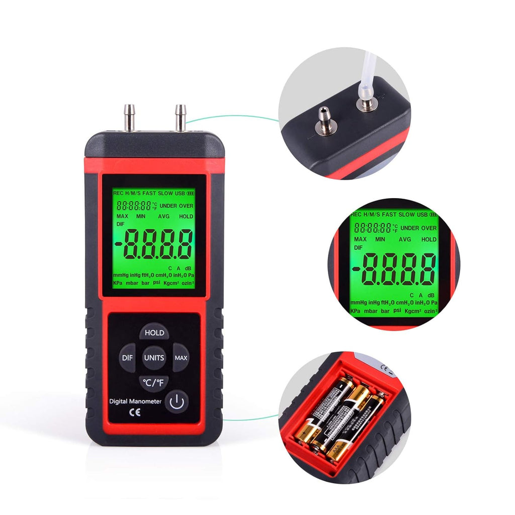 Digital Air Pressure Meter Differential Pressure Gauge D345503