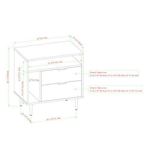 Slate Grey Wood Nightstand with Drawer and Shelf C533