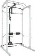 Squat Rack Power Cage with Lat Pulldown and Leg Holdown Attachment O2346