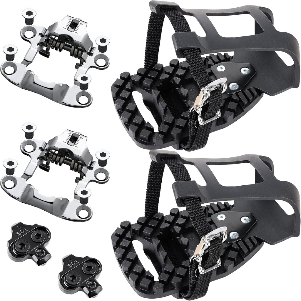 Pedal Adaptor and Converter Kit with Pedal Toe Clips Cage W4425