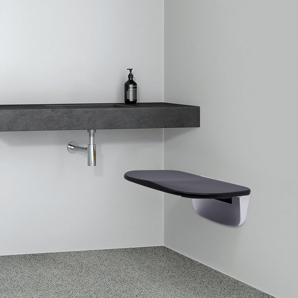 14" Folding Teak Shower Seat Wall Mounted, 440LBS M769384