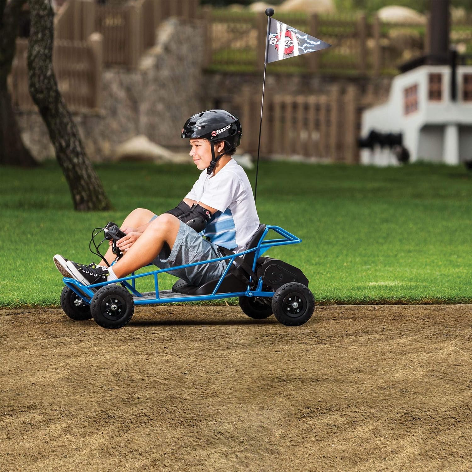 Blue Electric Steel Frame Kart Dune Buggy V171