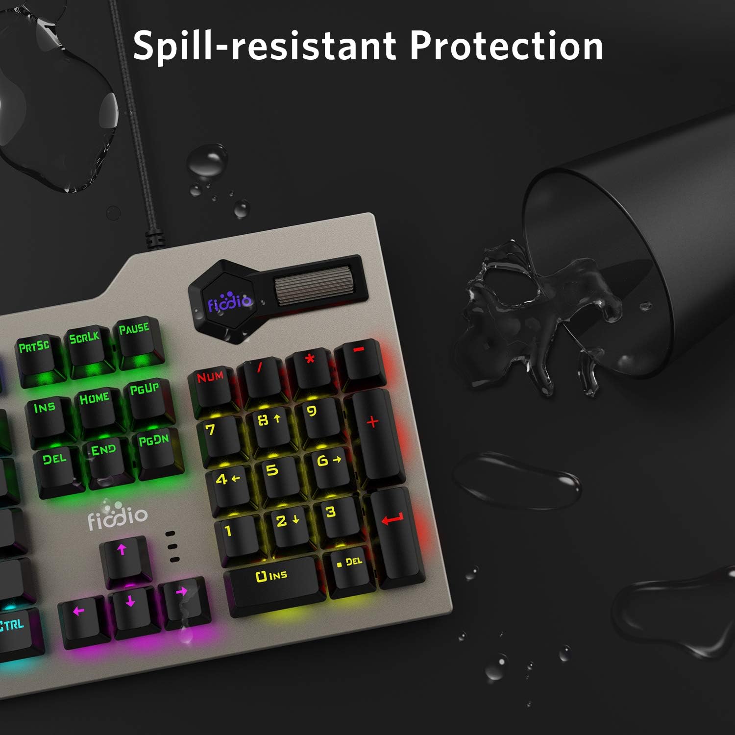 Mechanical Gaming Keyboard Wired RGB Rainbow Backlit with Blue Switches Ergonomic Standard Keyboard Pack of 2 P89873