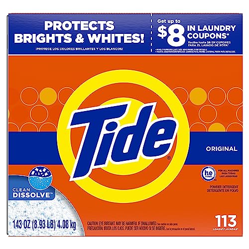 Tide Powder Laundry Detergent Original, 143 Ounce (Pack of 2) L249539