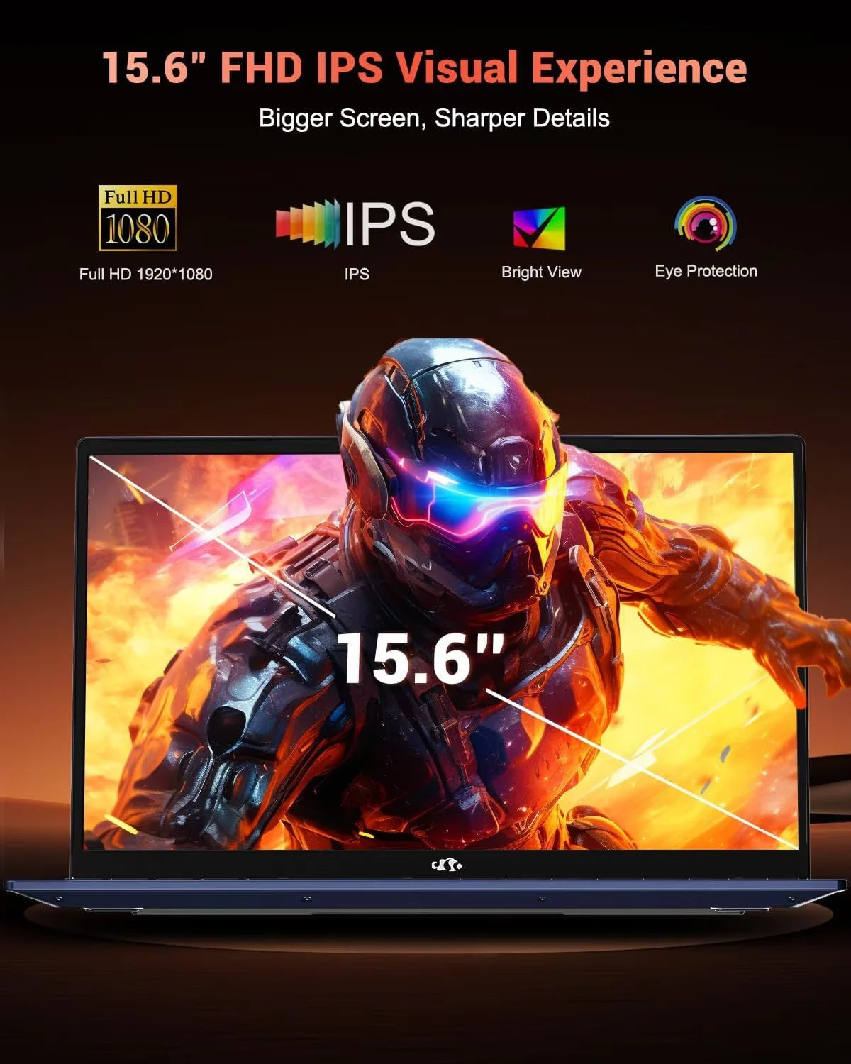 15.6" Gaming Laptop IPS FHD AMD Ryzen 7 8745HS Radeon 780M GPU 32GB DDR5 RAM 2TB SSD 100W Type-C Fingerprint USB-C 4.0 Backlit Keyboard O56365