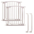 White Auto Close Security Gate Value Pack (Includes 2 Gates and 2 Extensions) H810