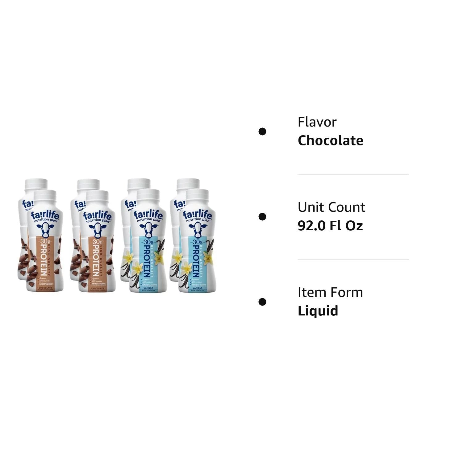 High Protein Shake Variety Pack - Chocolate & Vanilla - 11.5 Fl Oz (8 Pack) M16514