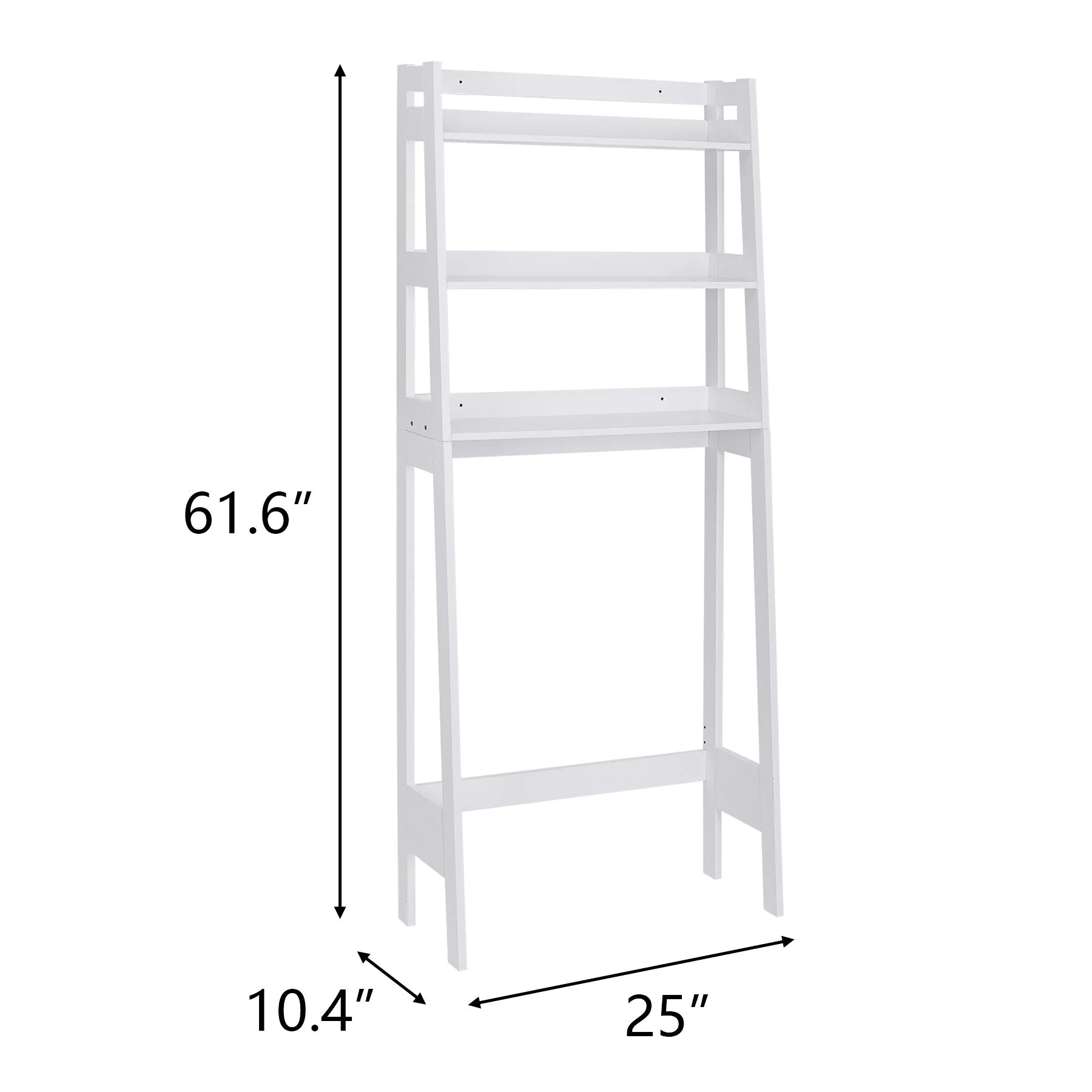 White 3-Tier Wooden Over-The-Toilet Storage Shelf C868