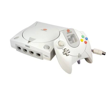 White Sega Dreamcast Video Game Console with Controller and Cables A21671