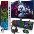 RGB Gaming Desktop PC Bundle - Intel Core i7 6th Gen, 16GB DDR4 Ram, 512GB SSD, NVIDIA GT-1030 2GB GDDR5, 22 Inch Monitor - Windows 10 Pro (Renewed) Z65375