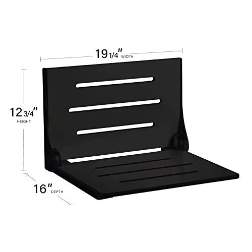 Black Folding Wall Mount Shower Bench Seat Z57875