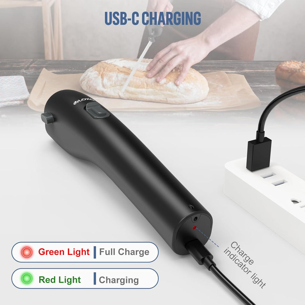 Cordless Electric Knife with Safety Lock Include 2 Blades O684542