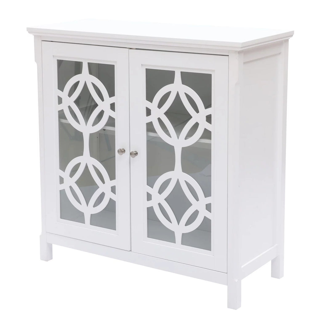 White Wood 2 Door Storage Cabinet Y173409