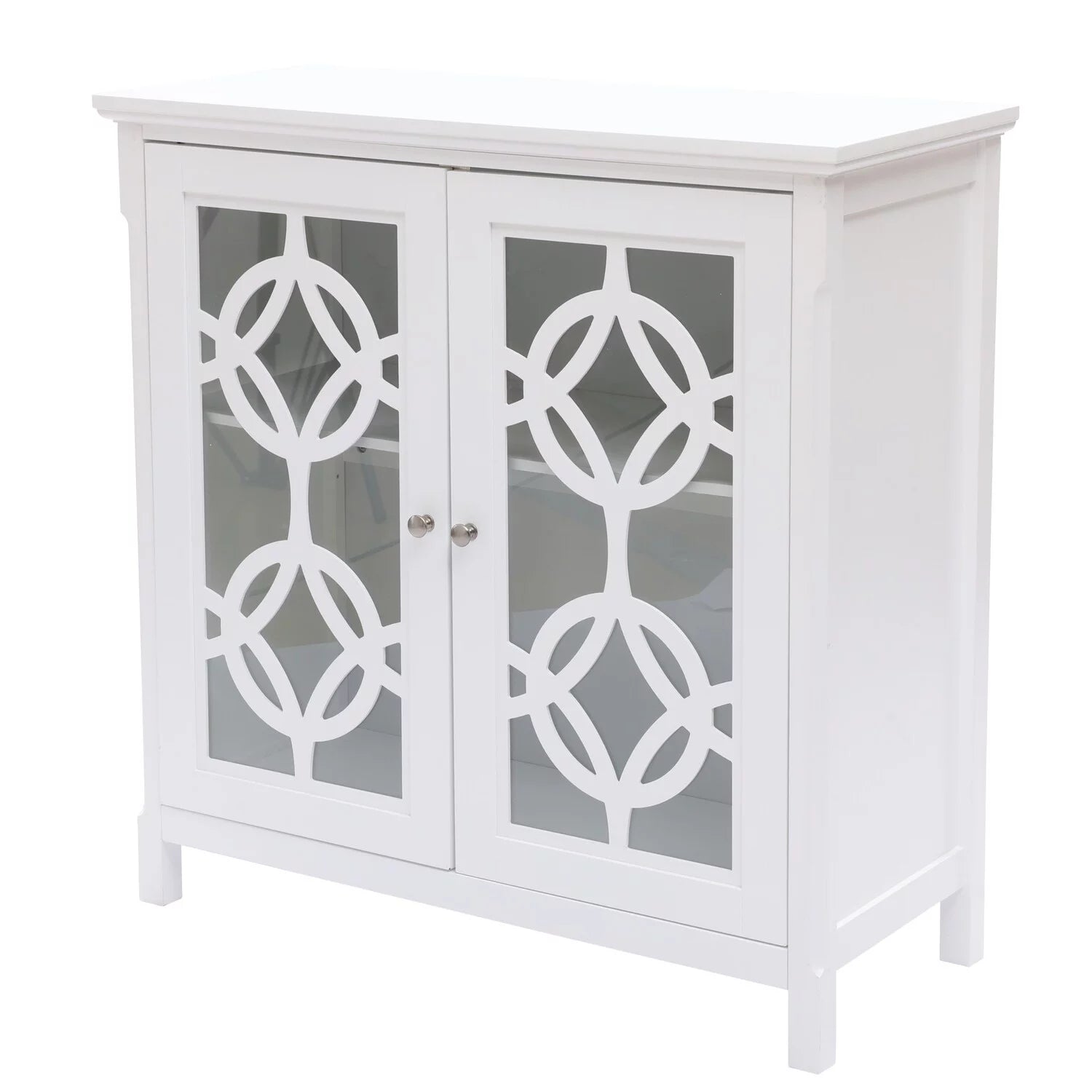 White Wood 2 Door Storage Cabinet Y173409
