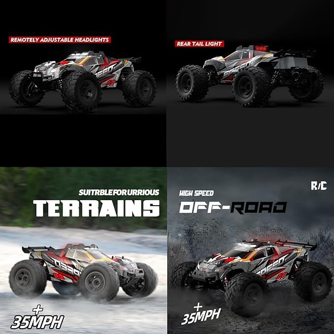 4WD 1:10 All Terrain RC Car with Headlights 2 Batteries L783745