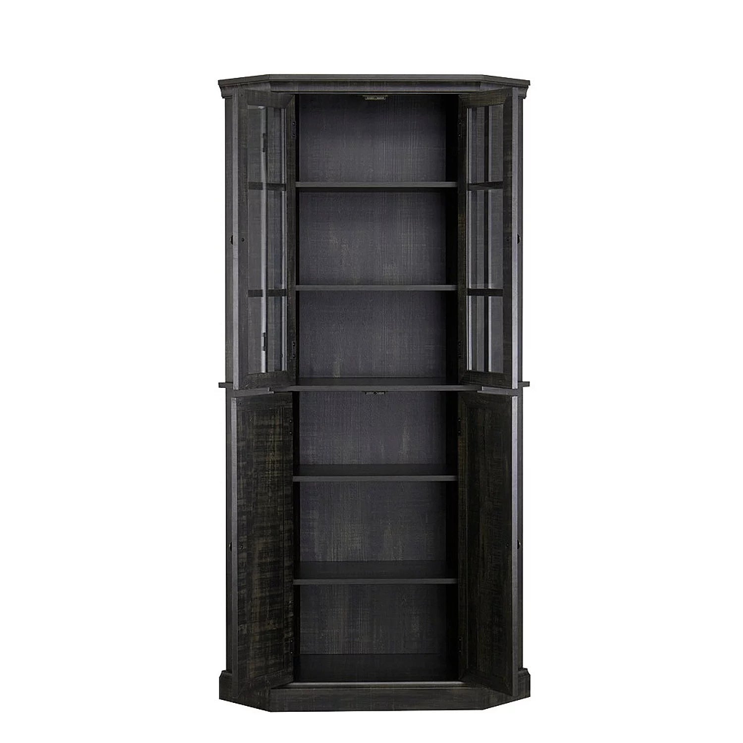 Enclosed Charcoal Corner China Cabinet L8708