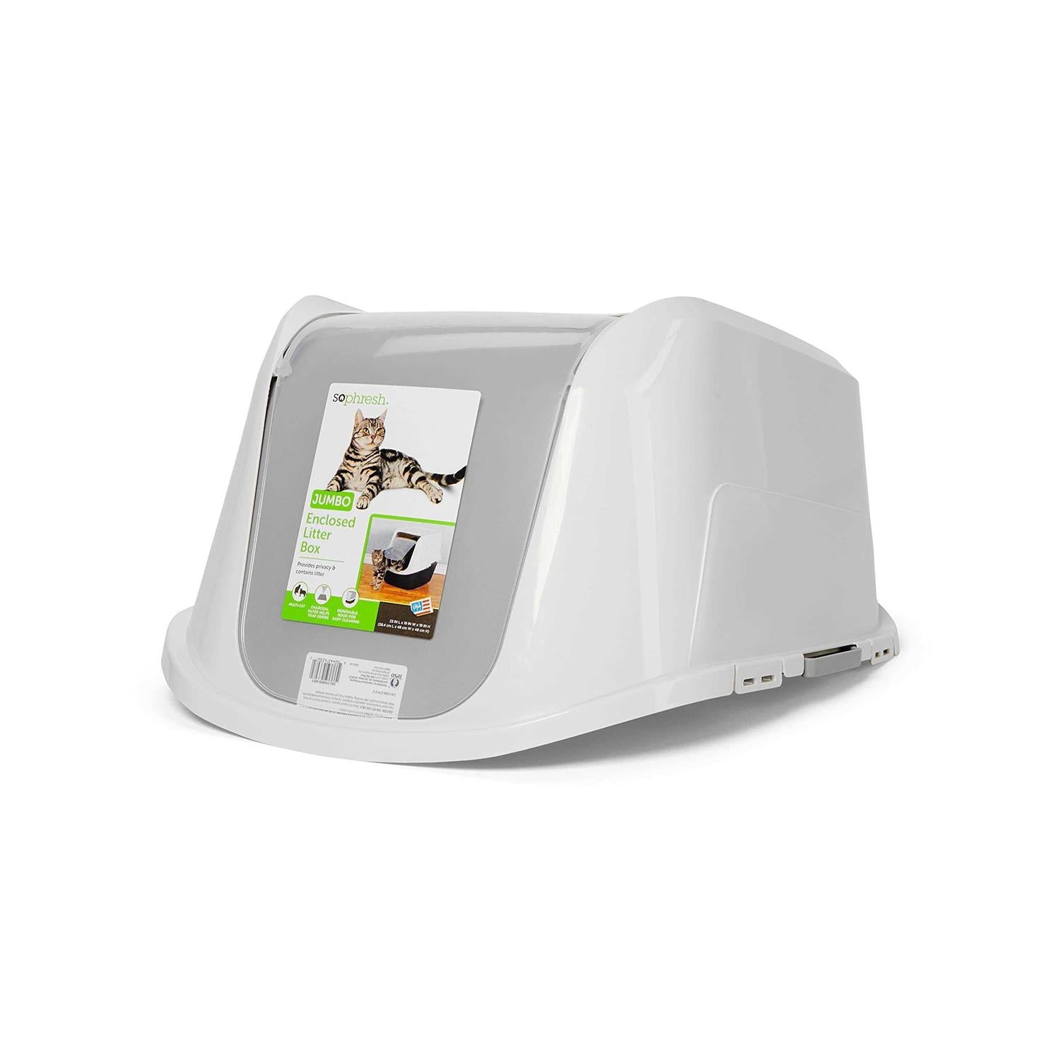 Jumbo Enclosed Grey Cat Box U9631