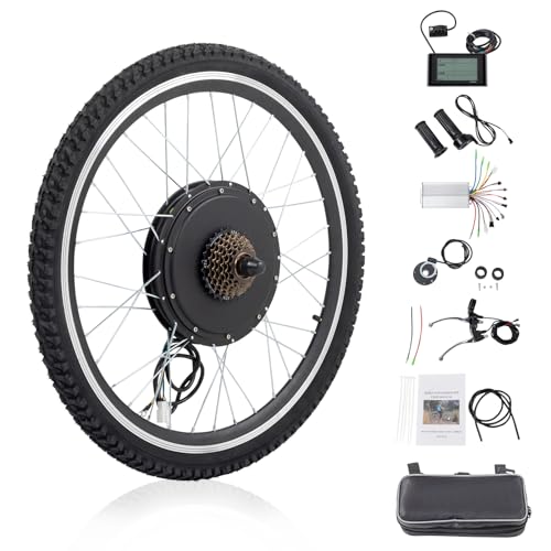 48V 1000W 26" Front/Rear Wheel Electric Bike Conversion Kit with LCD Display M6794