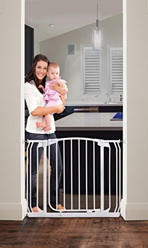 White Auto Close Security Gate Value Pack (Includes 2 Gates and 2 Extensions) H810