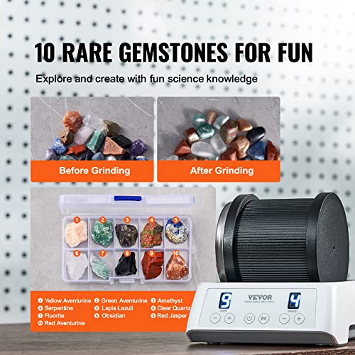 3LB Rock Tumbler Kit with Rough Gemstones Grits Jewelry Fastenings P48506