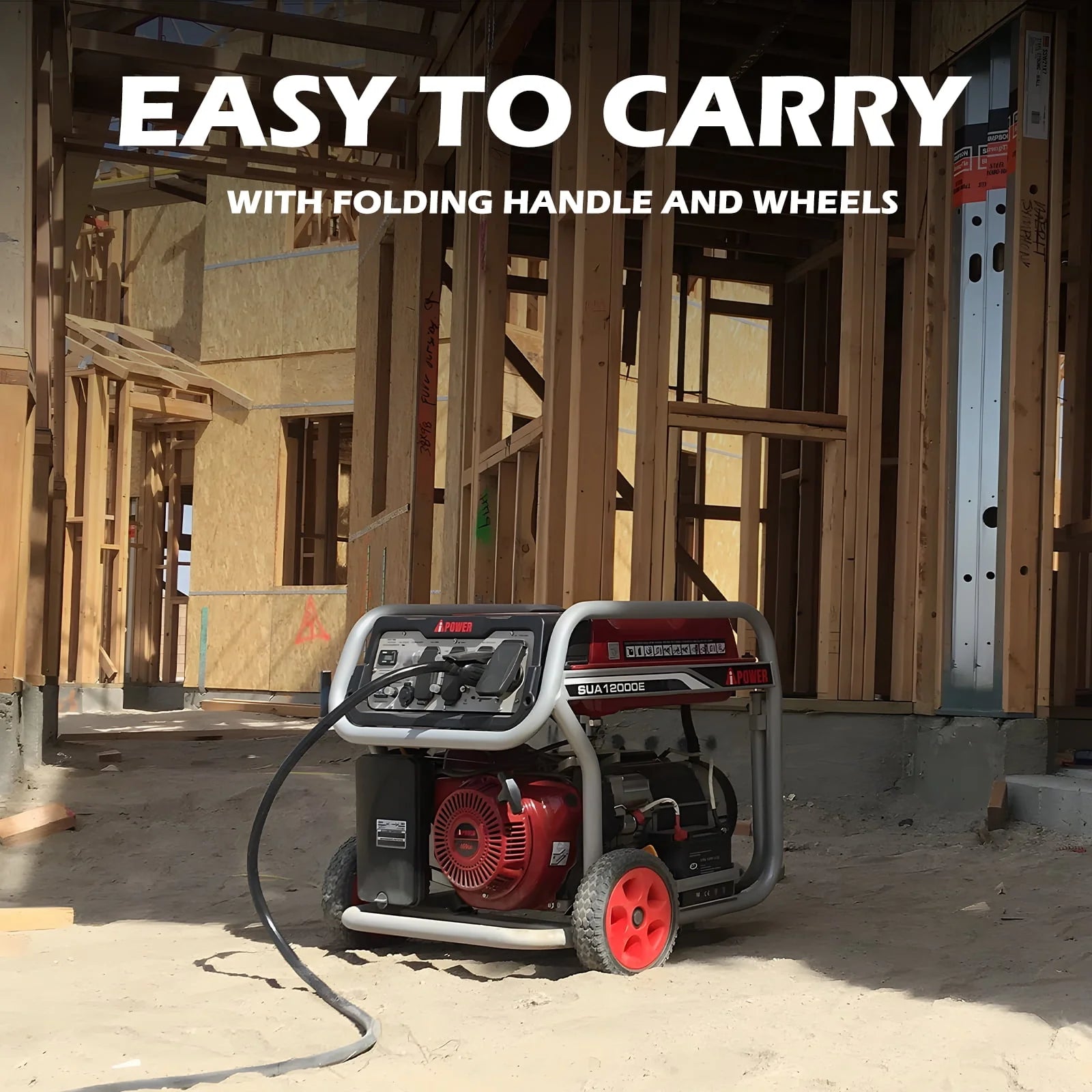 12000 Watt Portable Gas Powered Generator with Electric Start & Wheel Kit X9526