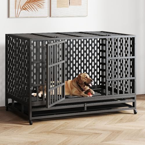 48 Inch Heavy Duty Steel Dog Crate with Removable Tray I44860