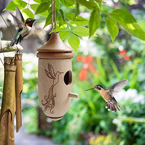 3pcs Hanging Wooden Hummingbird House H537040