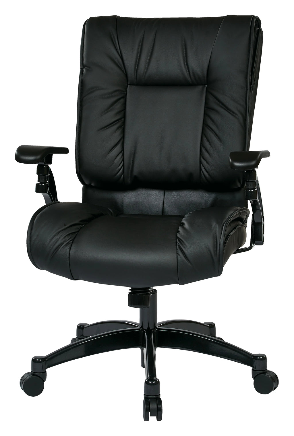 Black Bonded Leather Conference Chair with Cantilever Arms O893