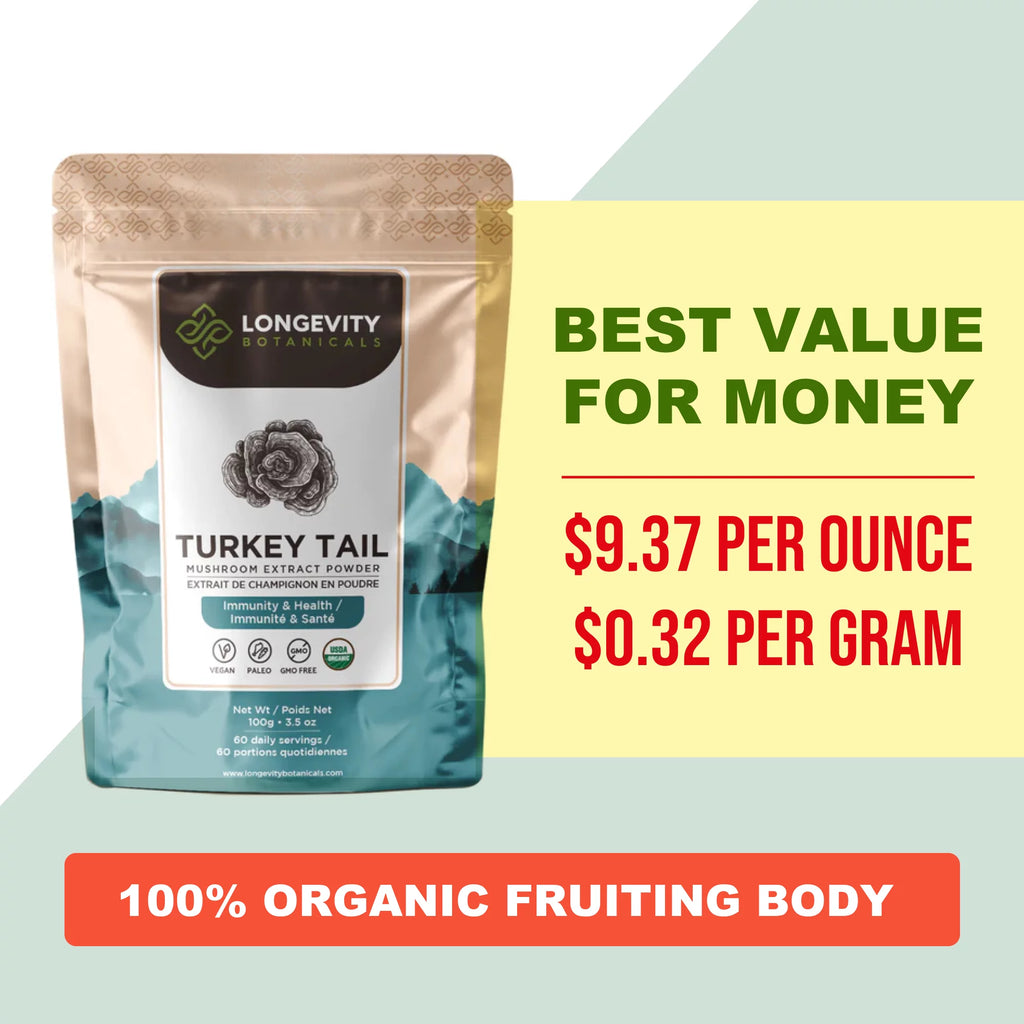 Organic Turkey Tail Mushroom Supplement Powder 3.5 oz Z646
