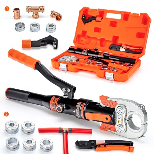 Copper Pipe Crimping Tool with 1/2 inch, 3/4 inch and 1 inch Jaws Z297