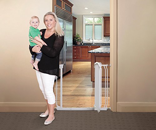 White Auto Close Security Gate Value Pack (Includes 2 Gates and 2 Extensions) H810