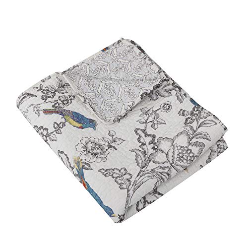Grey Toile Cotton Full/Queen Quilt Set with Two Standard Pillow Shams P661918