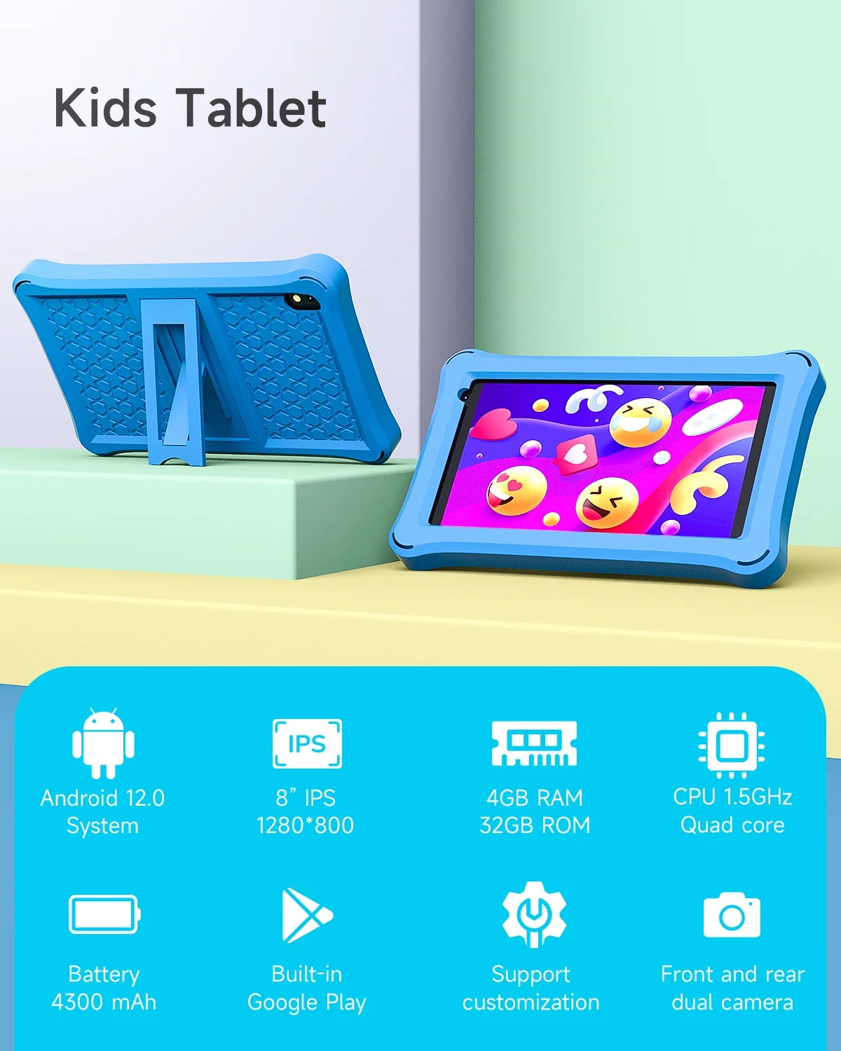 8 inch Android Tablet 4GB RAM 32GB ROM 1280x800 IPS Touch Screen T142701