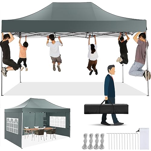 10x20 Heavy Duty Pop up Canopy with 6 sidewalls, Waterproof Outdoor Tent F45217