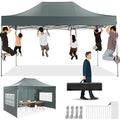 10x20 Heavy Duty Pop up Canopy with 6 sidewalls, Waterproof Outdoor Tent F45217